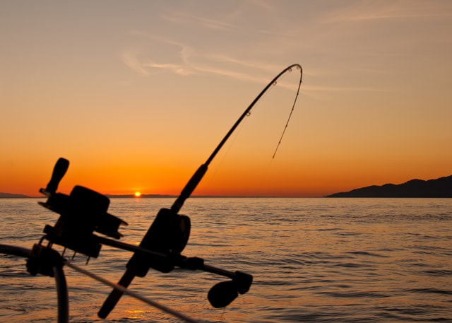 Fishing boat at sunset
