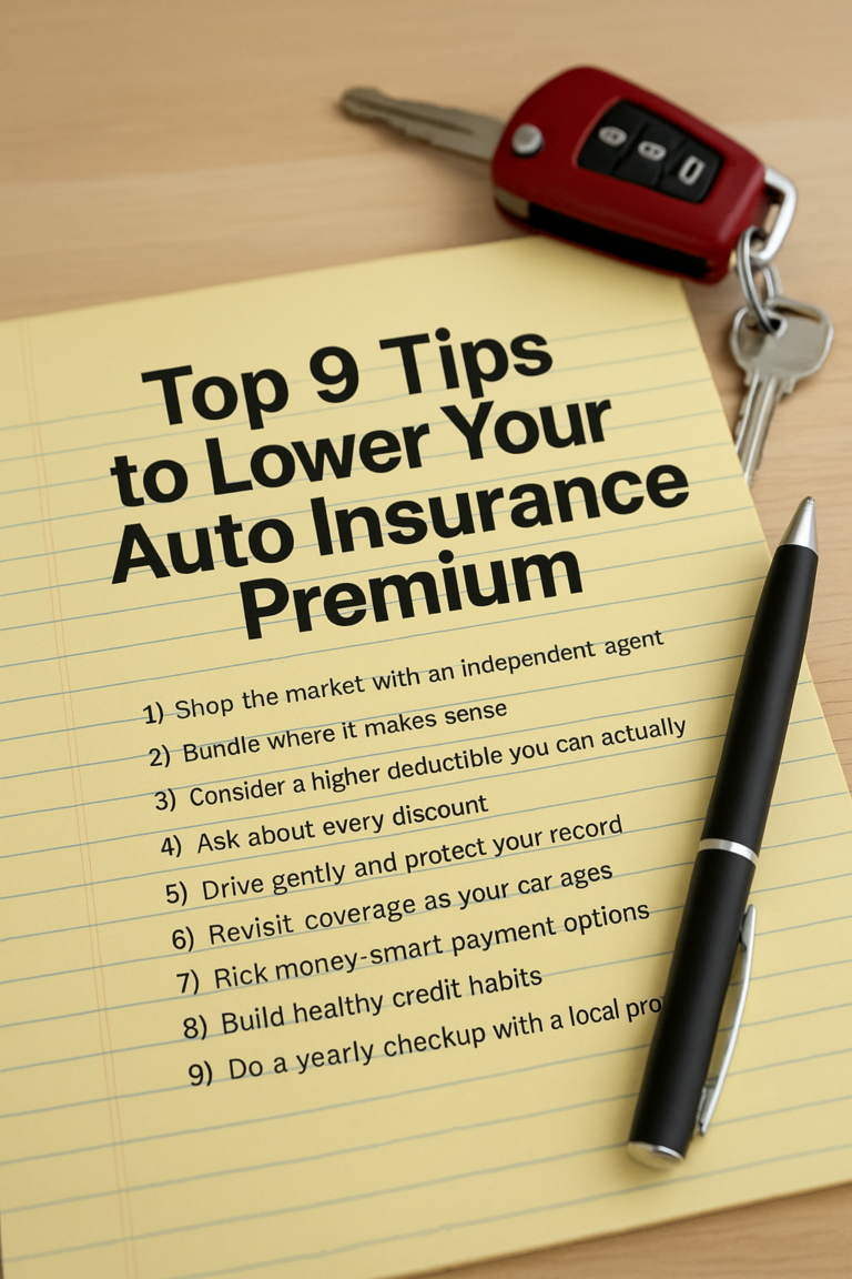 Top 9 Tips to Lower Your Auto Insurance Premium